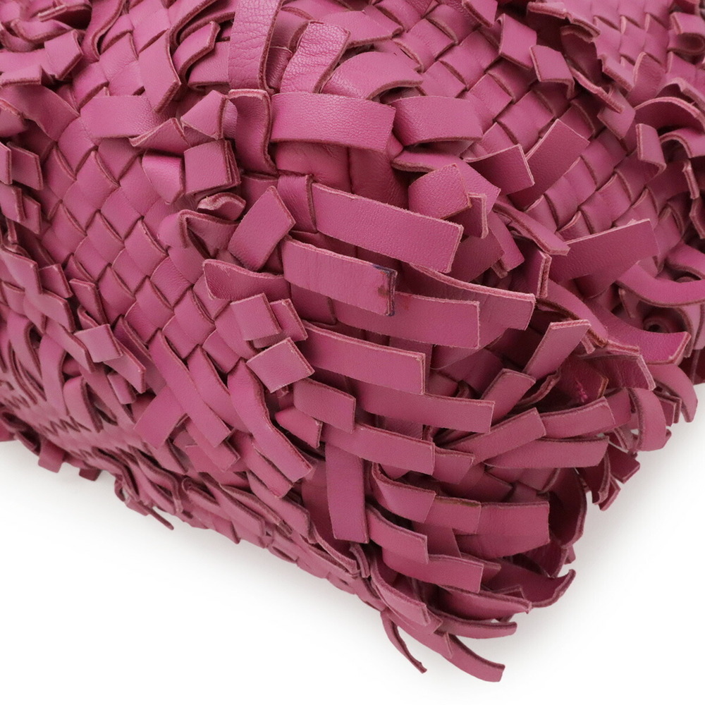 BOTTEGA VENETA Pink Leather Intrecciato Shoulder Bag - Picture 4 of 9